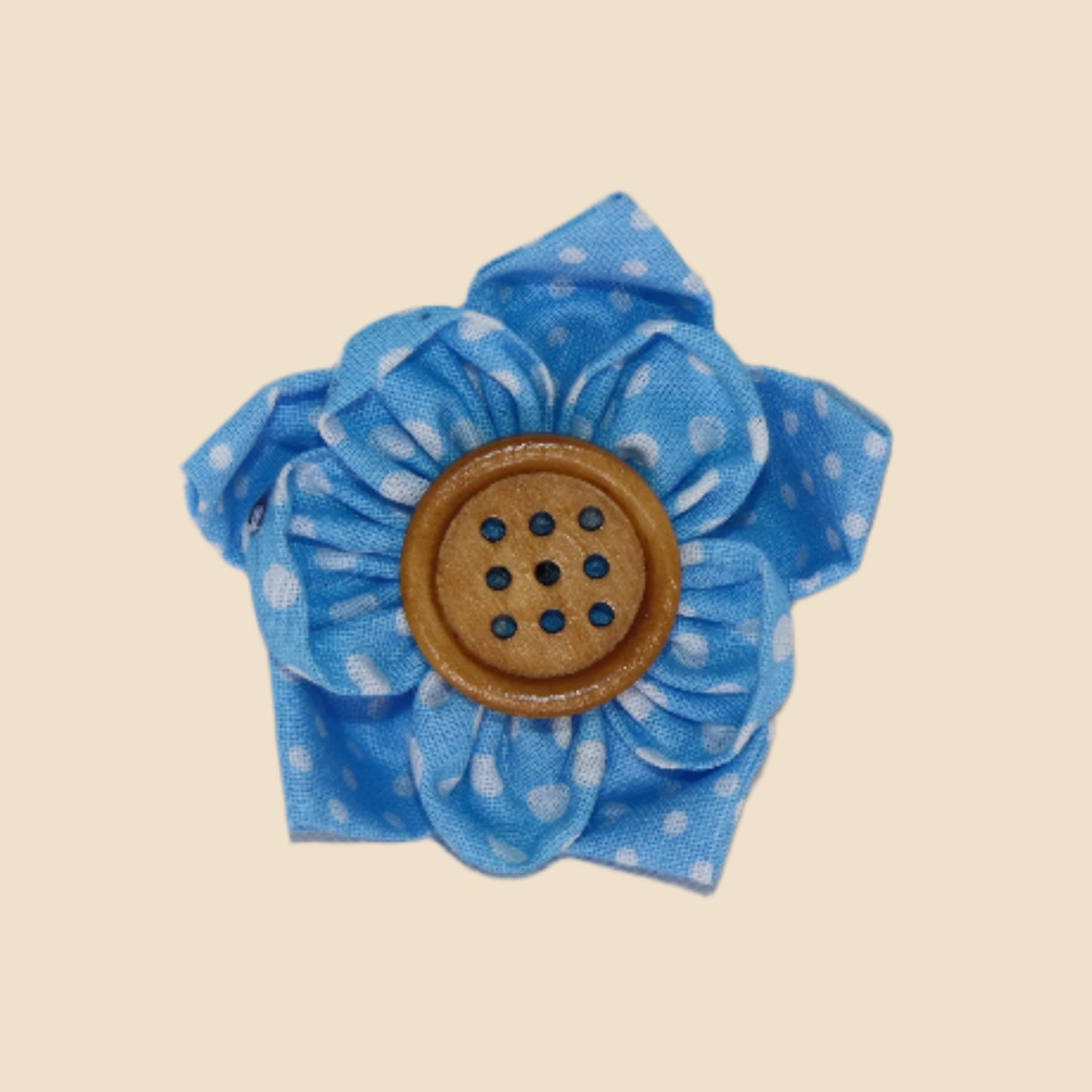 Blueberry Dot - Button Blossom Clip