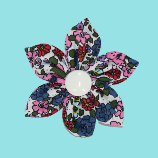 Bright Blooms Clip – Wildflower Petals with Glossy White Center