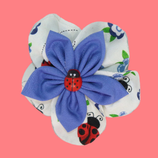 Garden Friends Clip – Purple Petals with Ladybug Center