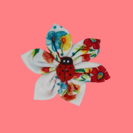 Bright Blossoms Petal Clip with Ladybug Center