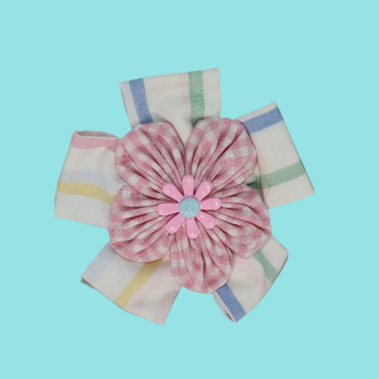 Pastel Picnic Bloom Clip with Pink Daisy Center